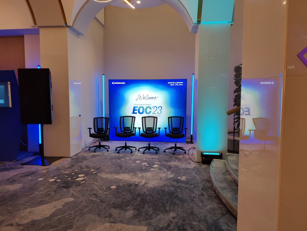Audiovisuele productie Embraer congres in Canada