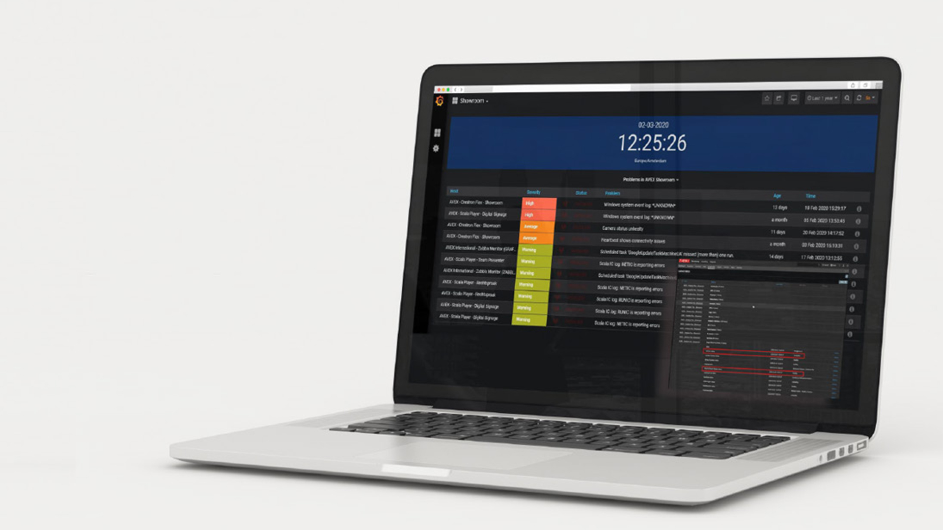 Laptop met dashboard